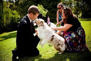 Peach the ringbearer, giving our best man a quick kiss     